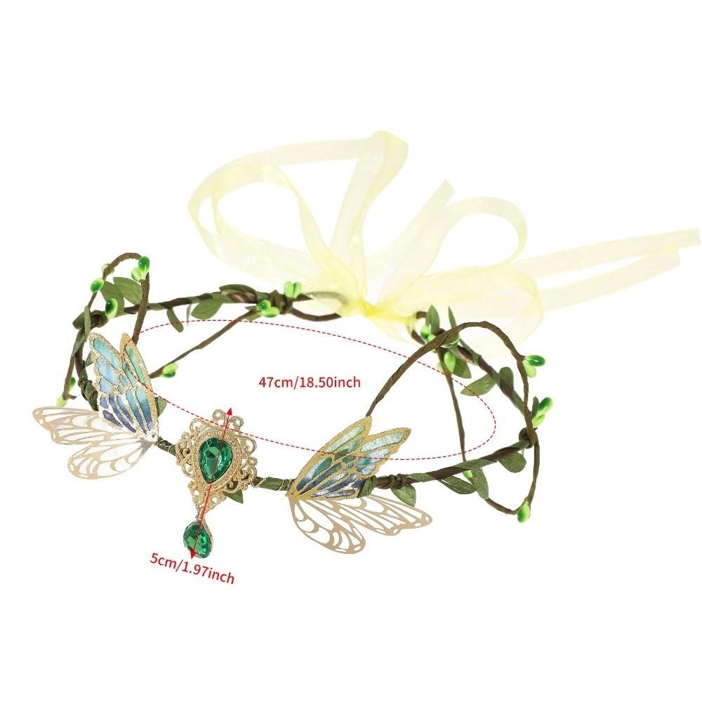 Headpiece Elf Garland Artificial Floral Rhinestone Decoration Flower Vines Crown Bride Hairstyles Princess Headdress Women