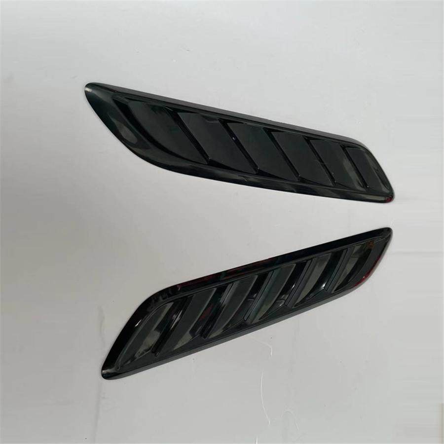 2x Glossy Black Car Decorative Air Flow Intake Hood Side Vent Scoop Bonnet Cover