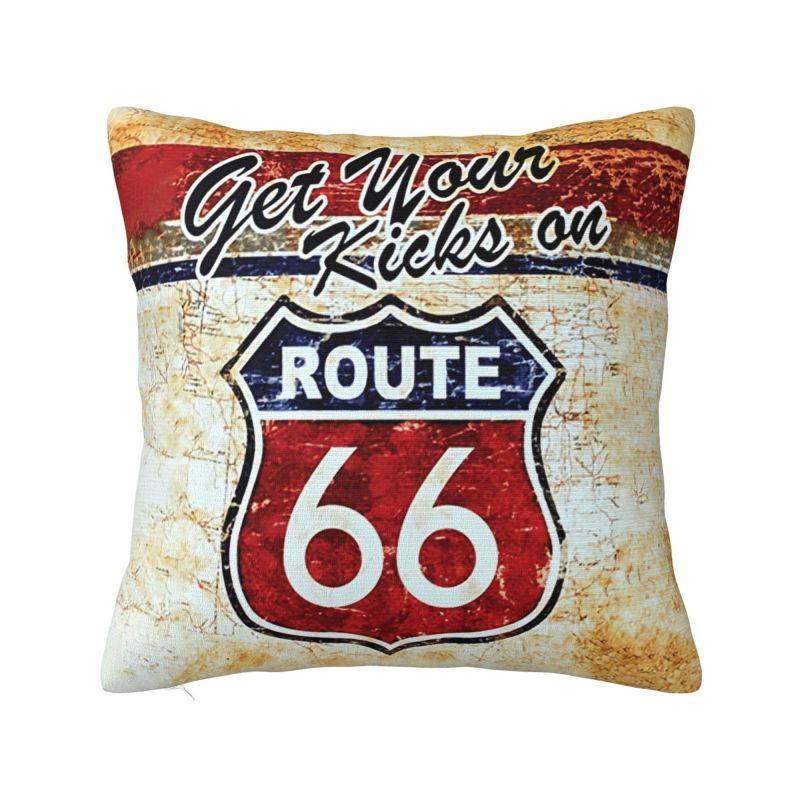 Born To Ride Route Throw Pillow Case cm for Living Room Americas Highway Cushion Cover Soft Polyester Pillowcase
