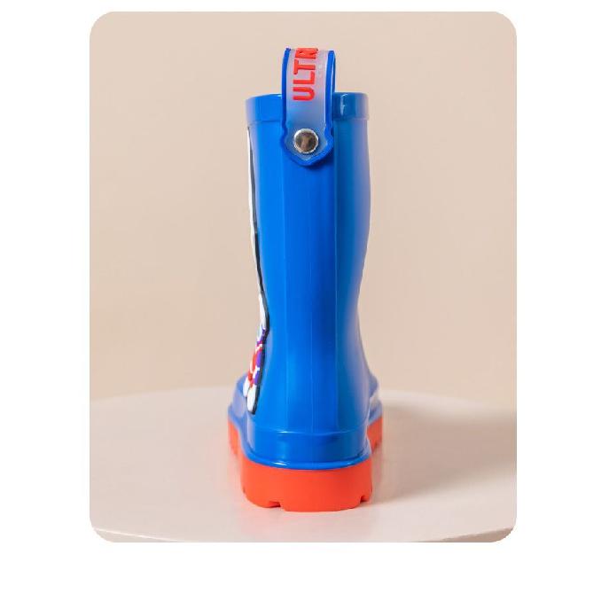Authentic Drawstring Ultraman Tiga Zero Children's Rain Boots Mid-Calf Non-Slip Boys Kindergarten Students Waterproof Boots
