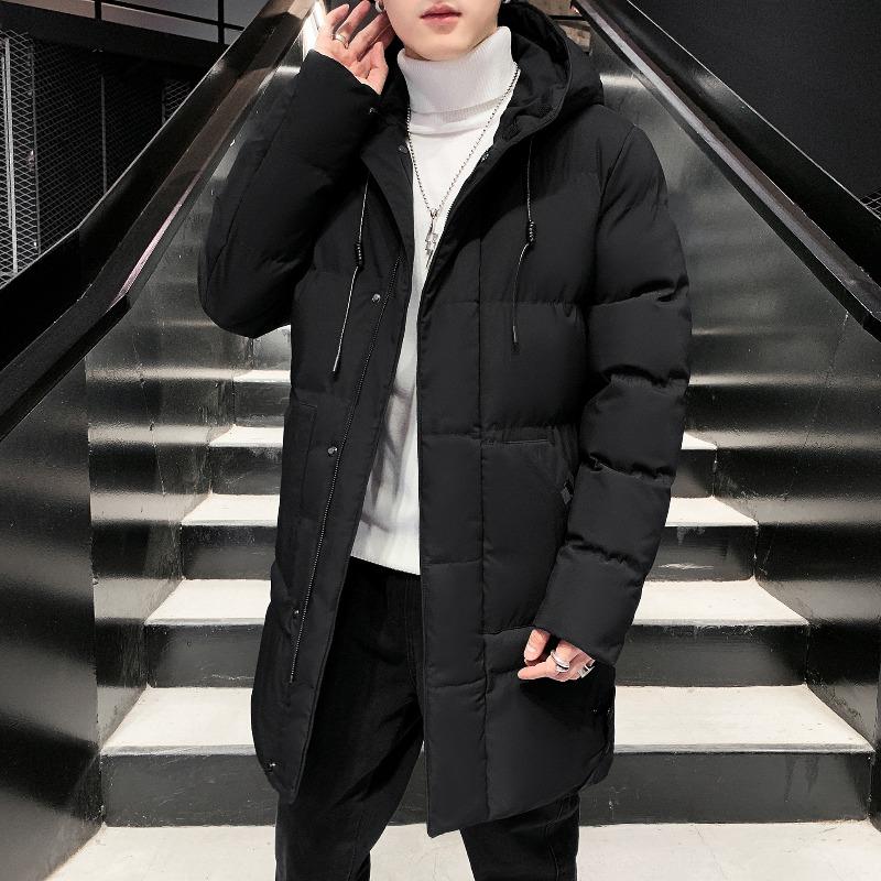 - Large Size Long Cotton-padded Clothes, Men's Loose Hooded Cotton-padded Jackets, Warm Coats, Thickened Down Cotton-padded Jackets, Cold-proof.