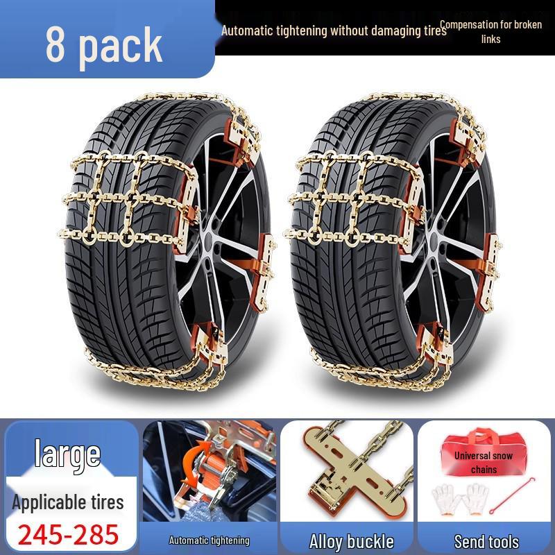 Winter Snow Chains for Cars, SUVs, and EVs: Tire-Safe, Non-Damaging Design