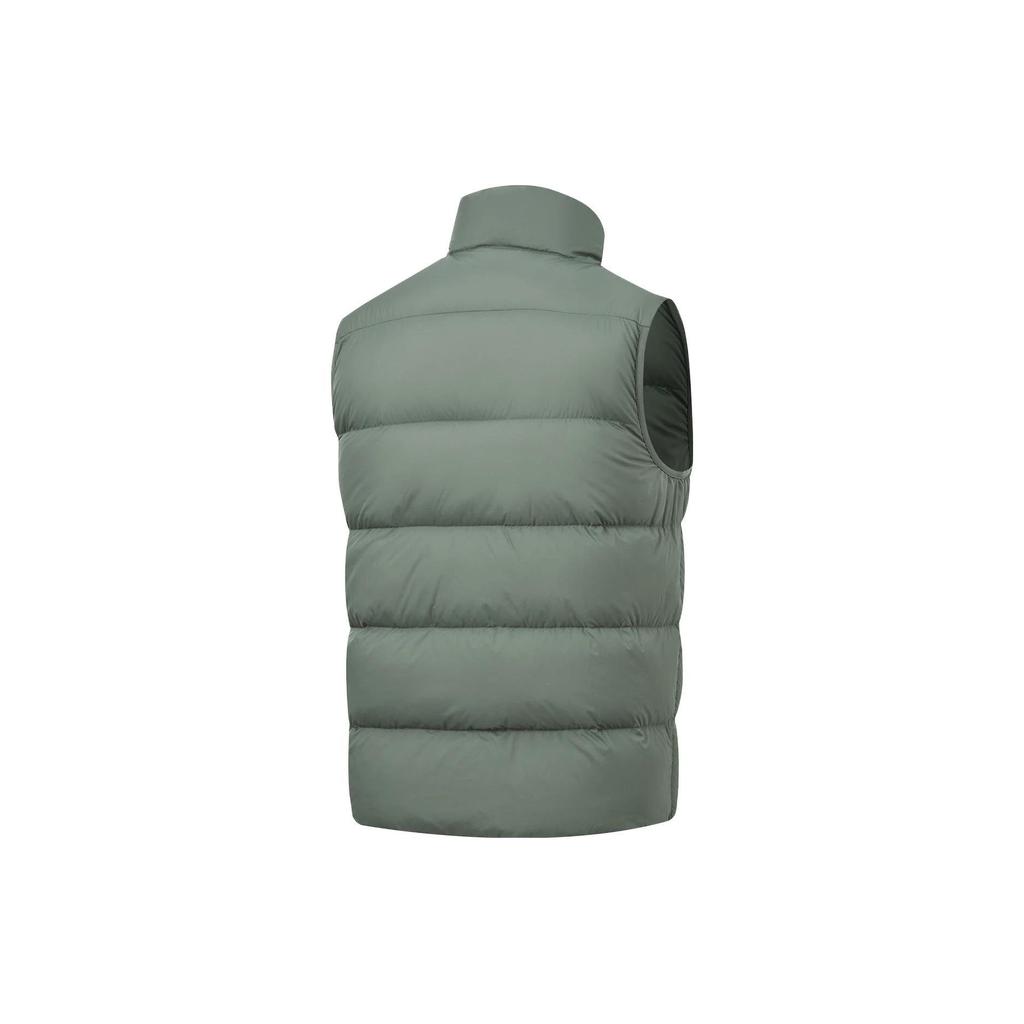 Li-Ning Fitness Series Ss23 Solid Color Logo Stand Collar Down Vest Men Vests Gray-Green AMRT015-6