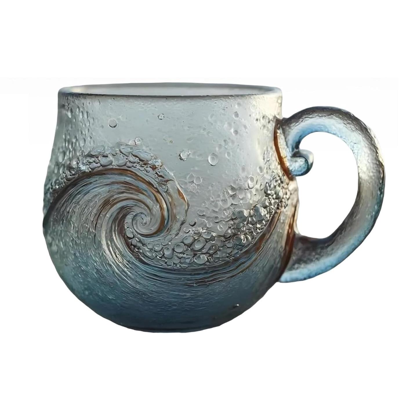 

Wave Glass 12oz Wave Glass Unique Textured Beach Lovers Themed Mug 301-400ml