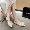 Fashion Women's Shoes 2024 Brand Shallow Women's Flats Fashion Butterfly-knot Daily Flats Women New Plus Size String Bead Flat Shoes