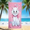 1Pc Pink Heart Aristocats Beach Towel, Quick Dry, Multi-Use for Beach Pool Gym Yoga Home Travel, Christmas, Halloween, Xmas Gift S929300
