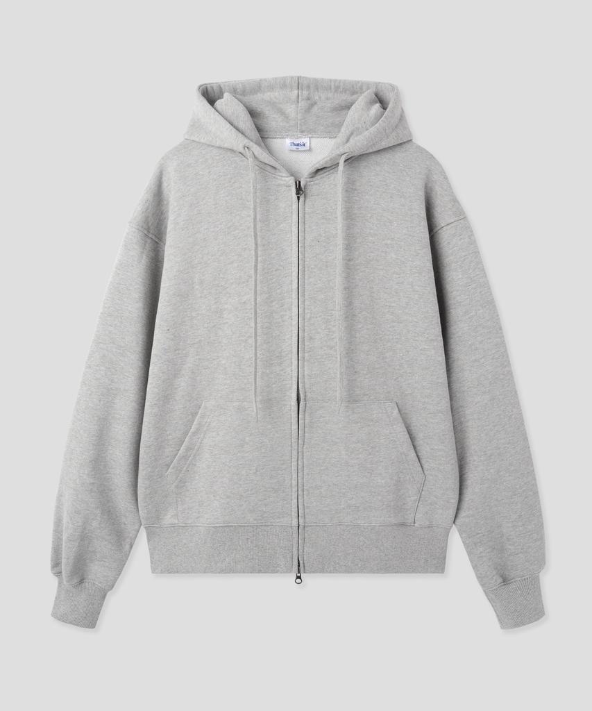That'S It Standard Oversized 2-Way Zip-Up Hoodie_Gray