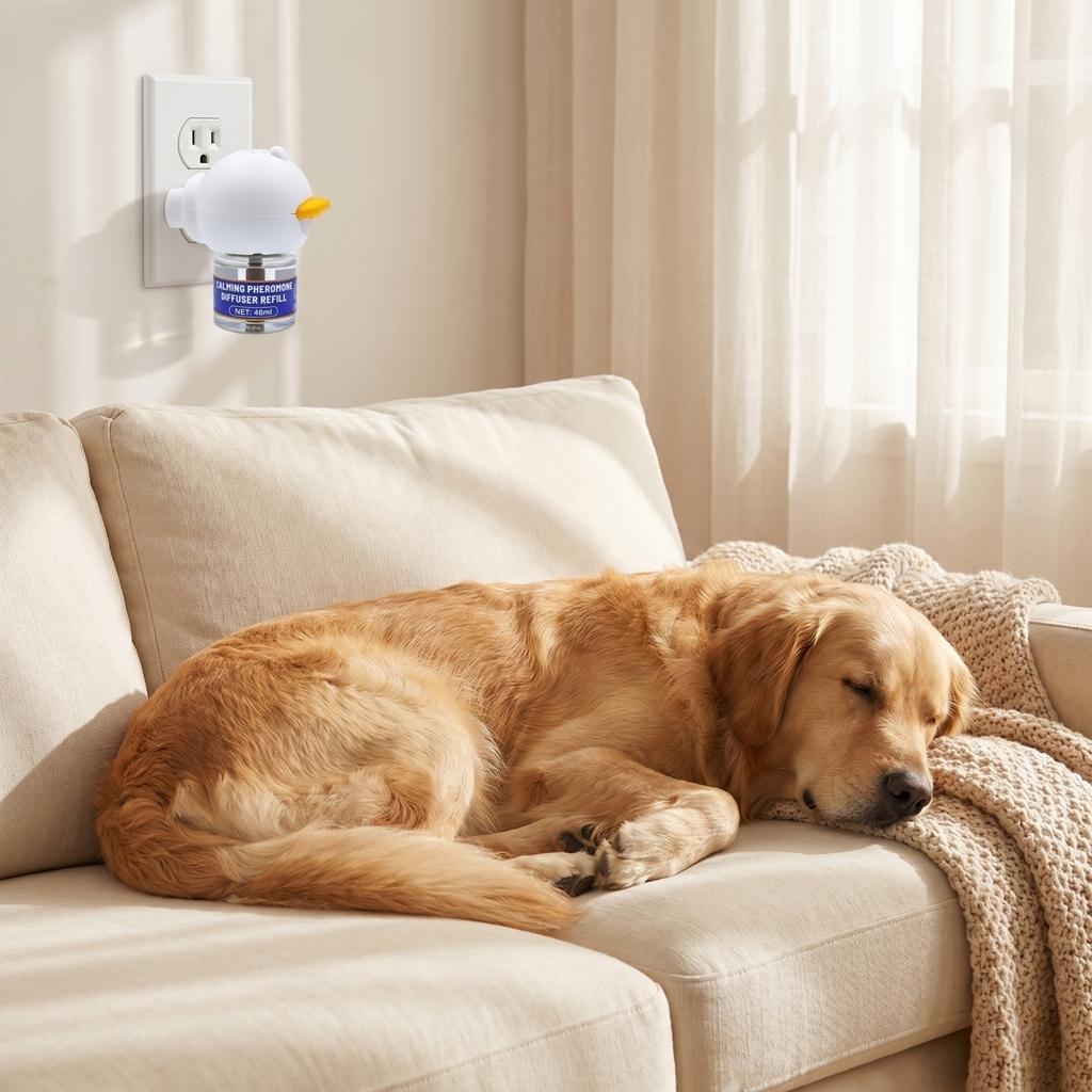 Hond Kalmerende Feromoon Diffuser Kit 4-in-1 Bevat Diffuser Stekker en Drie Navulflesjes voor Huisdieren Angstverlichting en Stressvermindering