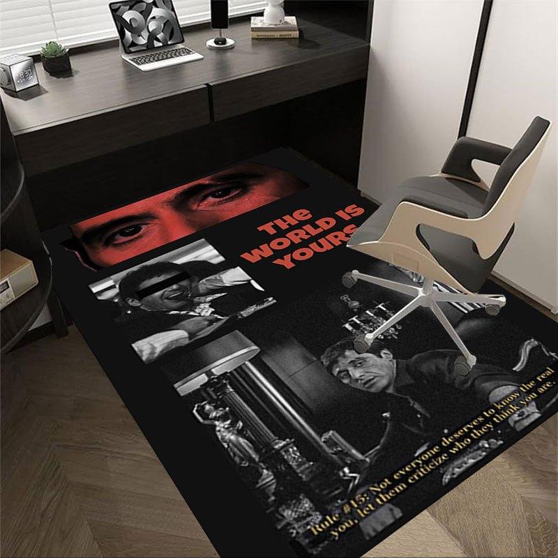 1pc Scarface Office Carpet Chair Mats Soft, Comfortable, All Season,Perfect for Home, Bedroom, or Office Decor, Perfect Gift for