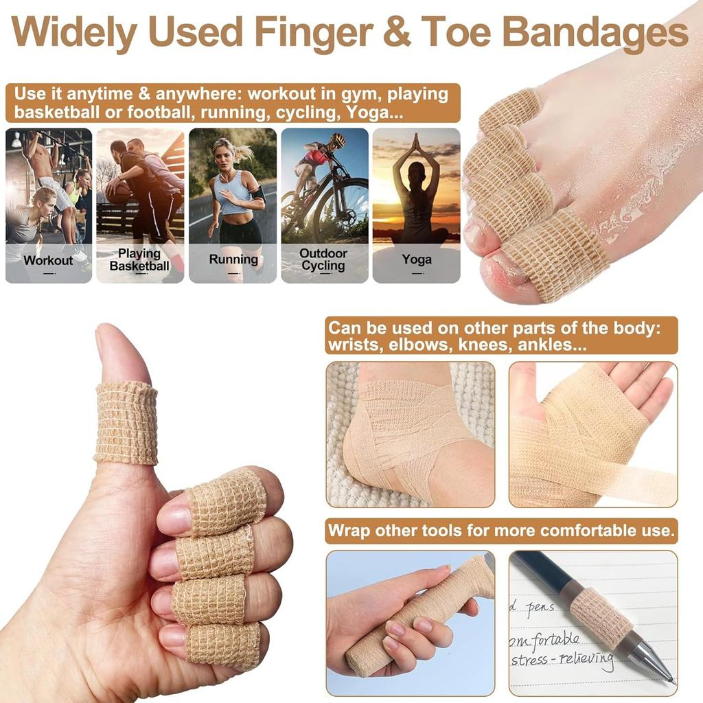 Big Toe Bandage Wrap Stretchy Toe Tape Protect Toes & Fingers From Pain Relief Self Adhesive Bandage Wrap Suitable For Thumb