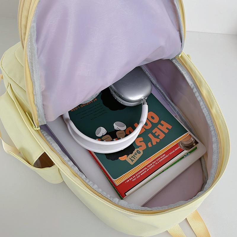 School Bag New Fresh and Sweet Candy Color Backpack Junior High School Students Light Travel Large Capacity Backpack