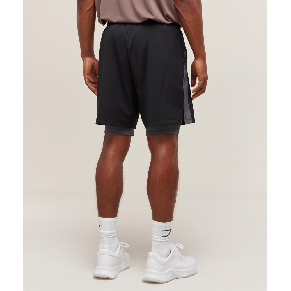 Gymshark Sport 7 2 In 1 Shorts Black Dark Grey A2c4m Bb3k