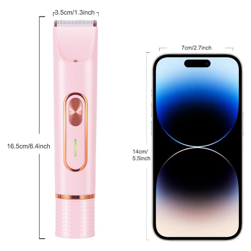 Women's Electric Epilator And Trimmer 2-in-1 Dual Head Bikini Area Shaver for Smooth Intimate Skin Hair Removal