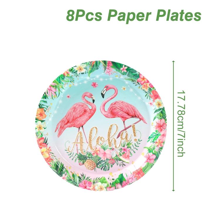 Hawaii Party Tableware Tropical Hawaii Party Decorations Paper Plates Flamingo Kids Summer Baby Shower Birthday Party Supplies