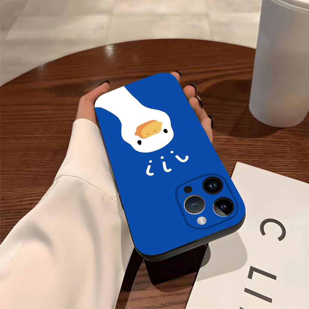 C-Confused Goose Phone Case for iPhone 17,16,15,14,13,12,11,Pro,X,Xs,Max,Plus Shockproof Cover