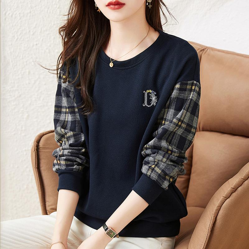 Women's Hoodless Sweatshirt: Stylish Long-Sleeved Top for Spring, Autumn & Winter 2023 - Large & Petite Sizes Available