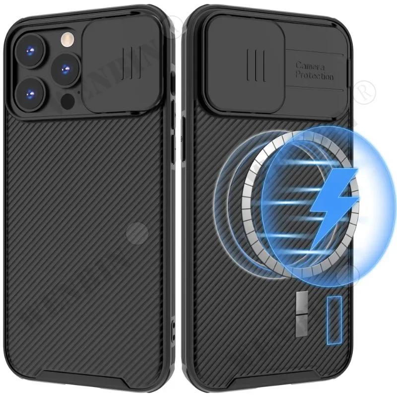 Magnetic Case For iPhone 16 15 14 13 12 11 Pro Max Plus Window Protection lens Magnetic Magsafe Wireless Charge Shockproof Cover
