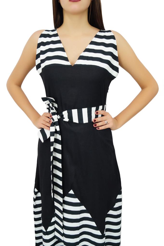 Bimba Womens Long Maxi Dress Sleeveless Black Rayon Gown Chic Holiday