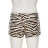 Slim Low-Waist Zebra Print Sequin Shorts - European & American Street Style Hip-Hugging Ultra-Shorts