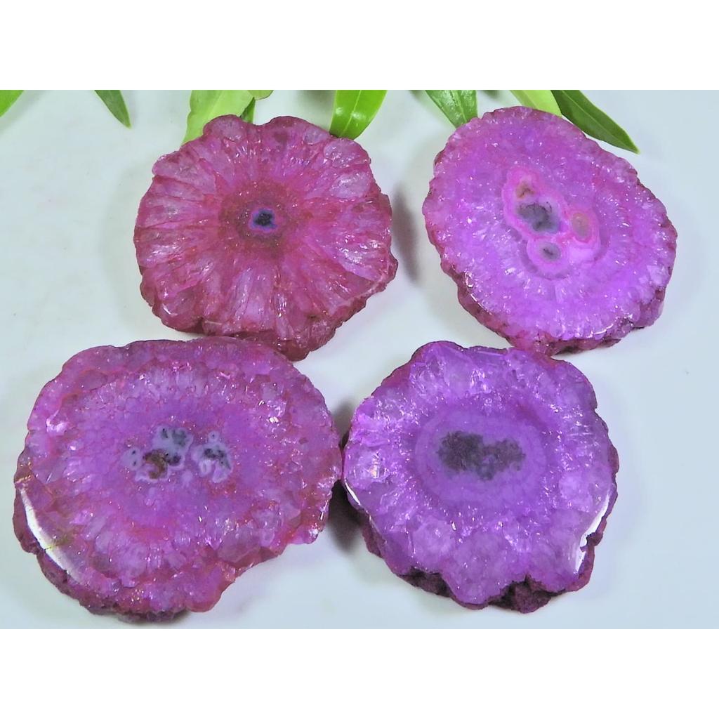244Cts. Dyed Solar Durzy Agate 4Pcs Crystal Loose Gemstone Lot 31X37-29X31MM A-213