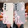 Custodia Floreale Fiori di Pesco Rosa Per Samsung S26 S25 S24 Ultra S23 S22 S21 FE A15 A16 A17 A26 A35 A36 A37 A54 A55 A56 A57 5G Copertura con Texture in Pelle