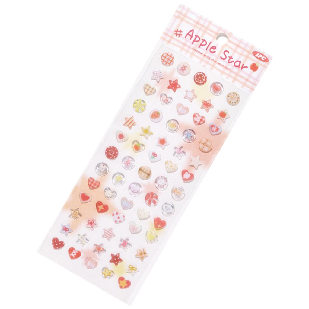 Scrapbook-Sticker Sternförmiger Sticker Epoxid-Dekorationssticker Klebeaufkleber Schreibwaren-Sticker zur Journal-Dekoration