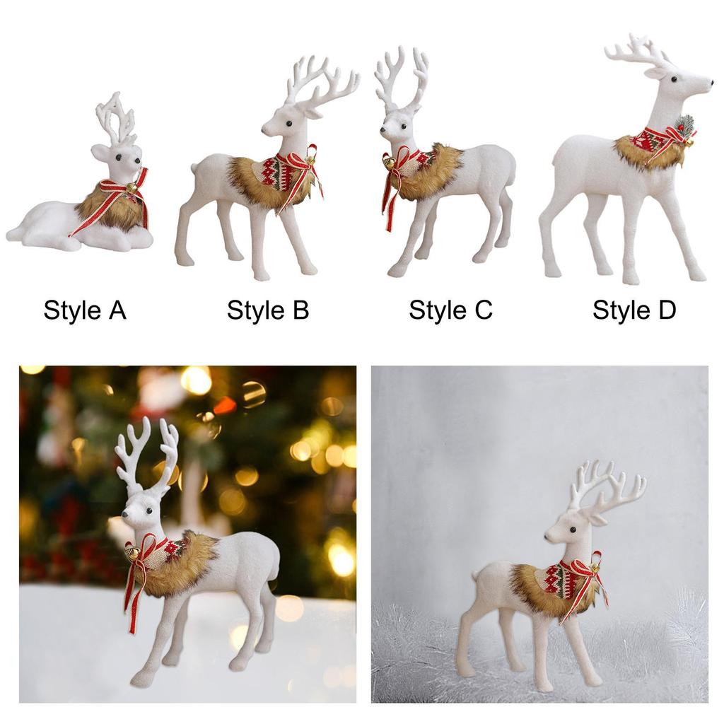 Christmas Elk Statue Christmas Elk Figurine Christmas White Deer for Centerpiece