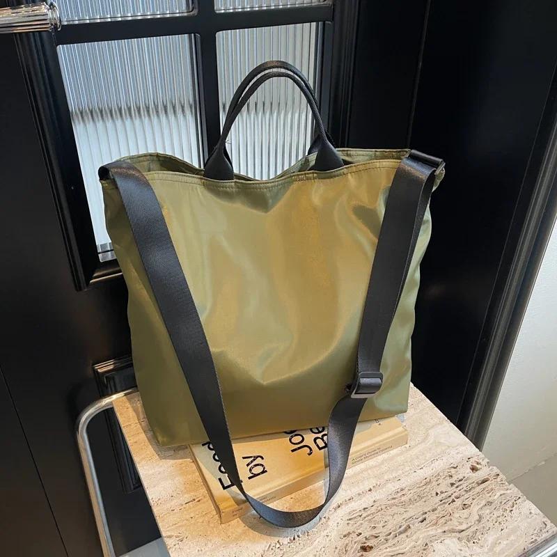 Zipper Solid Color Nylon Large Capacity Handbag 2026 Hot Selling Simple Casual Crossbody Bag Soft Versatile Popular Shoulder Bag