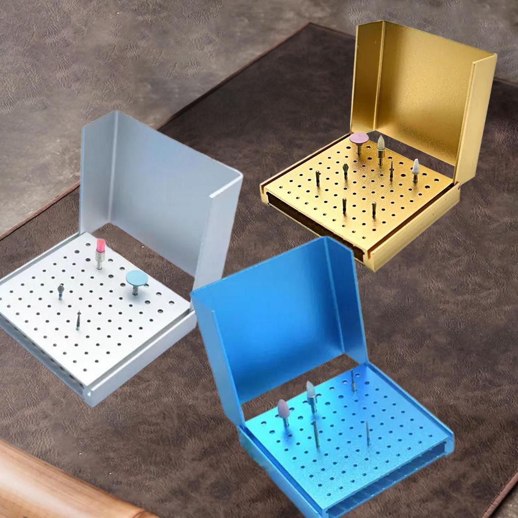 86 Holes Burs Holder with Open Flip Cover Reusable Necessary Tool Portable Professional Supplies Opening Box Case Burs Block