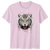White Tiger Head Big Cats Animals Unisexs Tshirt Roaring Graphic Tee