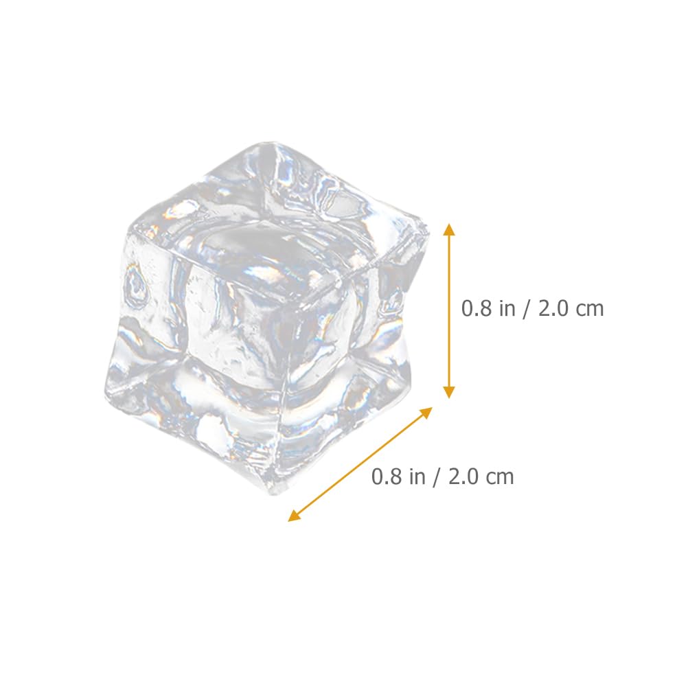 Amosfun 60pcs Transparent Fake Ice Cubes, Artificial Plastic Models, Realistic, 2cm, for Decoration, Photography, Table Decor, Parties, and Weddings