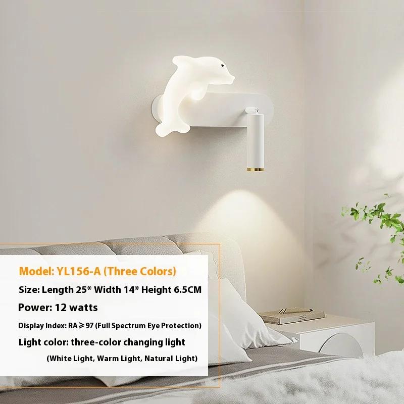 Wall Light LED Dimmable Wall Lamp with Remote Control Star Wall Spotlight Rotatable 350° Night Light White Reading Lamp Lighting
