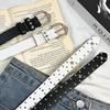 Women'S Y2K Star Rivet Pu Leather Belt Punk Gothic Adjustable Pin Buckle Waistband Trendy Streetwear Decor Belt For Jeans Skirt