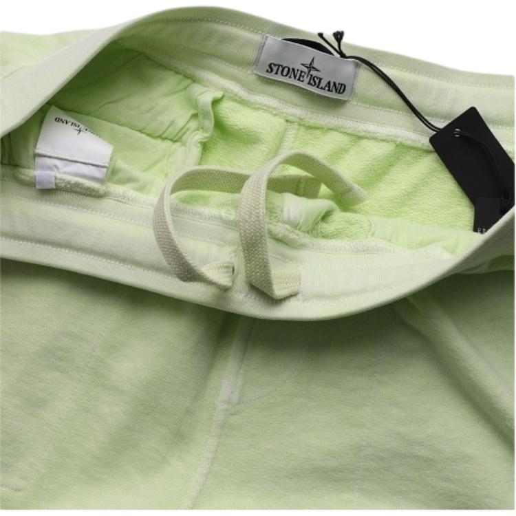 STONE ISLAND Ss23 Solid Color Compass Pattern Label Elastic Waist Casual Shorts Men Shorts Light-Green 781564060-V0152