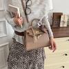 2026 Mori Cute Lychee Textured Niche Shoulder Bag - Women's Summer Small Square Handheld Kelly Bag