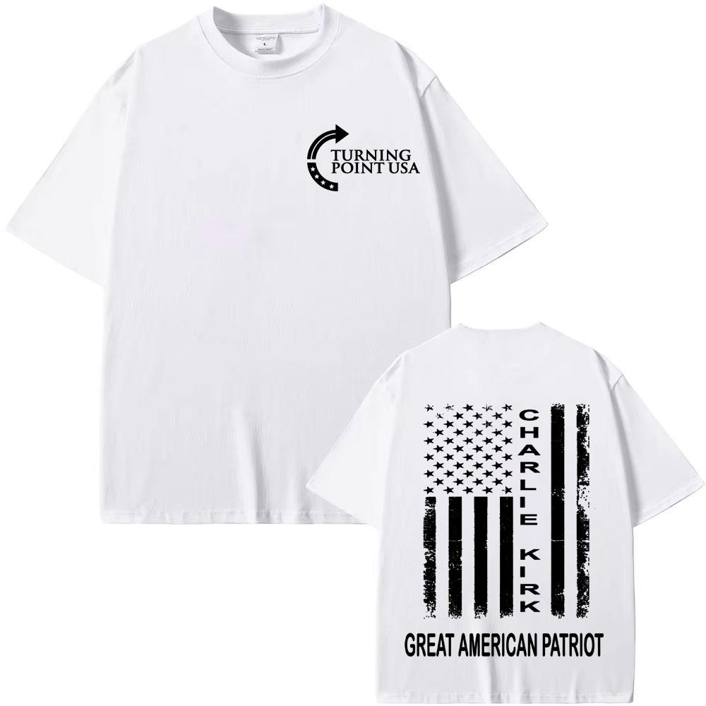 Pray for Charlie Kirk Great American Patriot T-shirts Men 90s Vintage Hip Hop T Shirt Unisex Fashion Casual Short Sleeve T-shirt