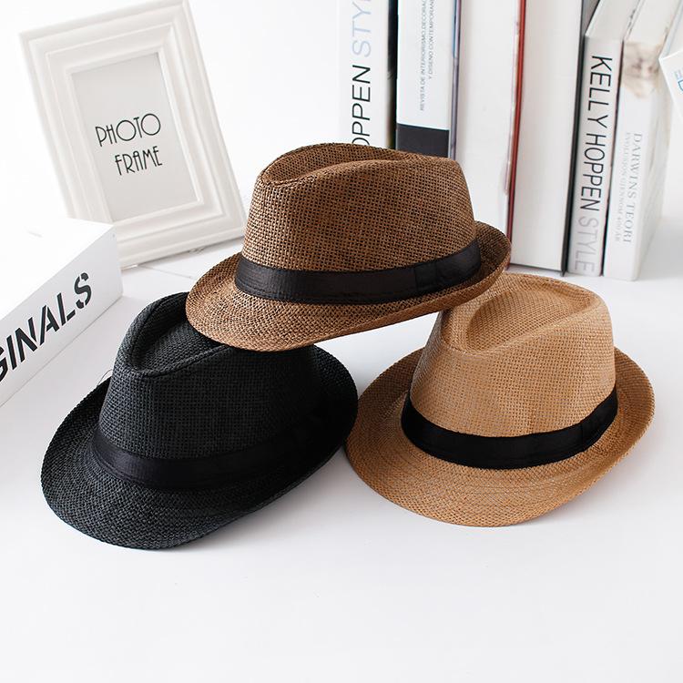 Parent-child Children's Jazz Hat Trendy Leisure Summer Baby Hat Top Hat Boys and Girls Sunshade Straw Hat