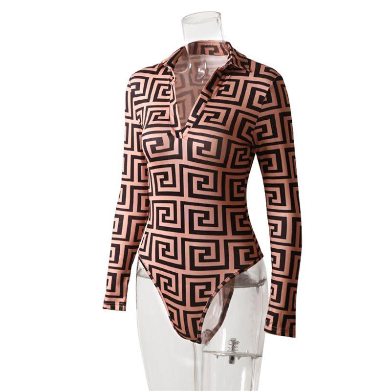 

Fashion Jumpsuit Women s Clothing Brown Print S