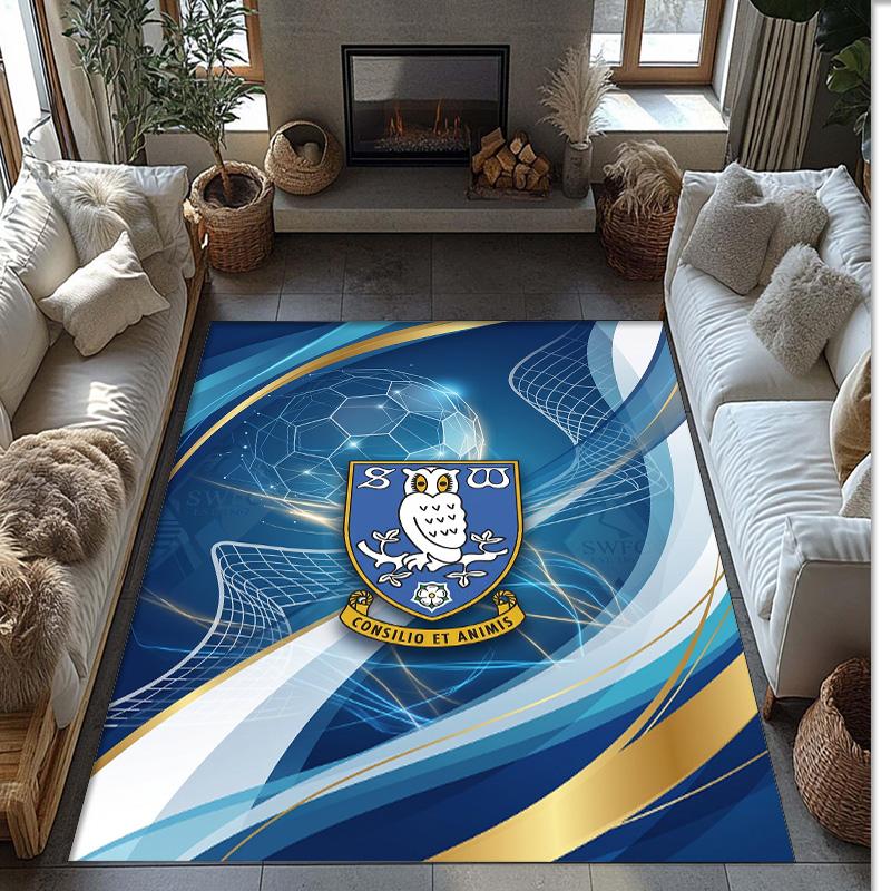 Tappeto in Cristallo di Velluto con Stampa del Sheffield Wednesday Football, Comodo Assorbente d'Acqua Antiscivolo per Pavimenti Interni