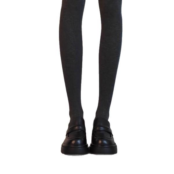 Lan Cabinet Edition~ Leather thick-soled muffin one-pedal loafers women's retro British black versatile small leather shoes single shoes