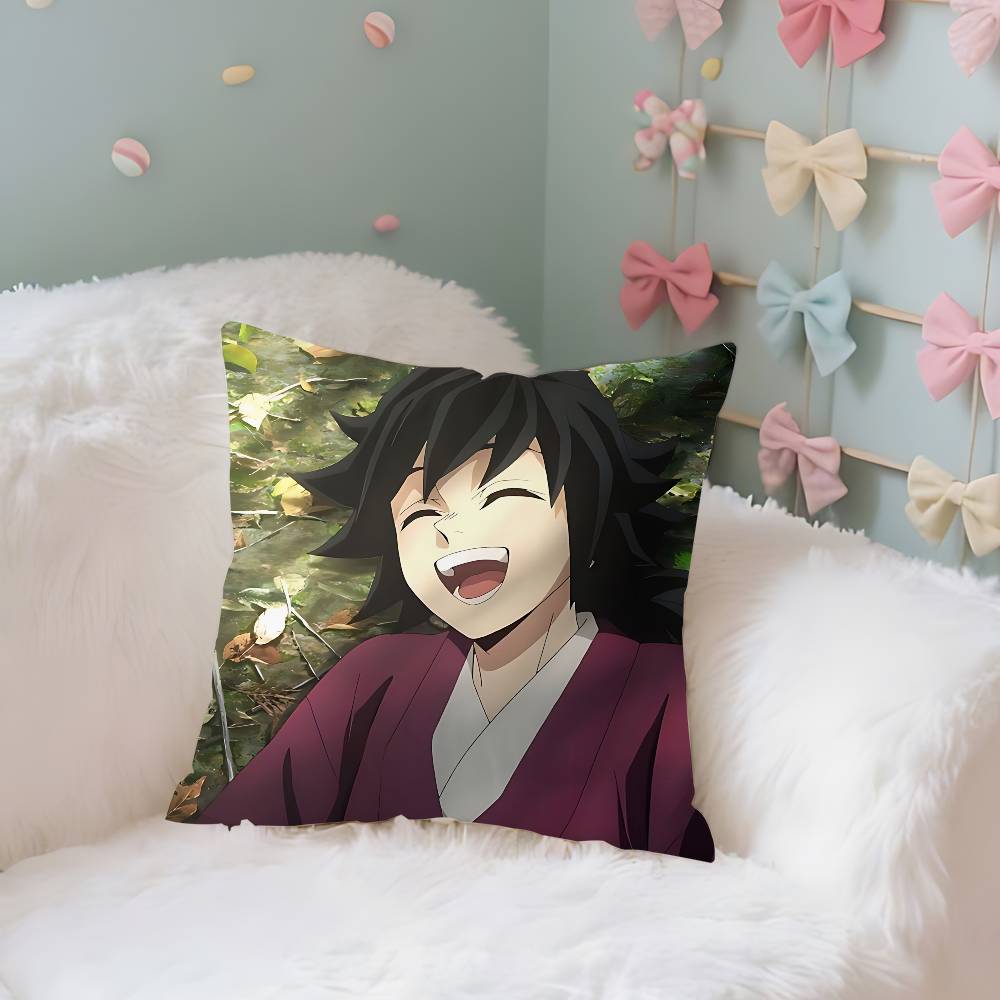 TTomiokas Giyuus Case Plush Fabric Soft Pillowcase Double Sided Print Cushion Cover Household Gifts