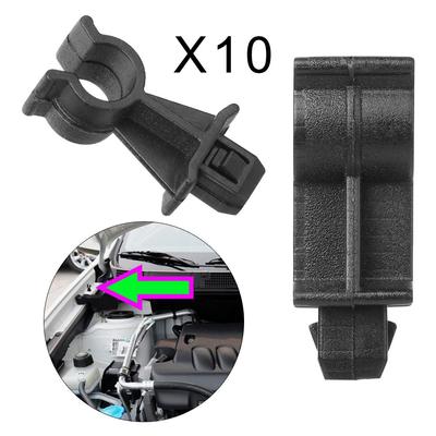10pcs Practical Car Parts Holder 65722EB300 Hood Bonnet Support Clip Black Retainer Prod Rod Clamp