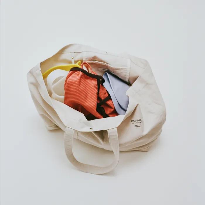 WASHED TWILL BEACH BAG (Almond)