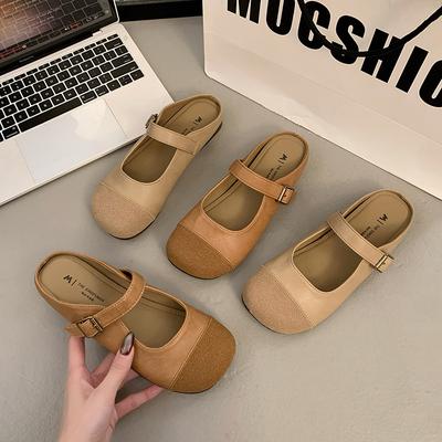 Retro Bag Head Sandals Women's Outer Wear 2025 Summer New One-pedal Soft-soled Versatile One-word with Flat-bottomed Cool Slippers