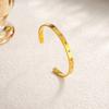 SHIXIN Classic 18K Gold Plated Inlay Shiny Zircon Cuff Open Bangles Women Stainless Steel Stackable Bracelets Waterproof Jewelry