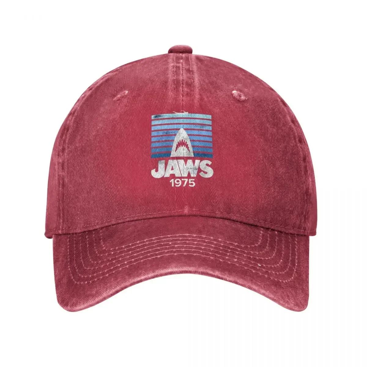 

Jaws Movie Shark Adult Retro Denim Washed Baseball Caps Unisex Cowboy Activities Hats Hiking Womens Trucker Cap One Size