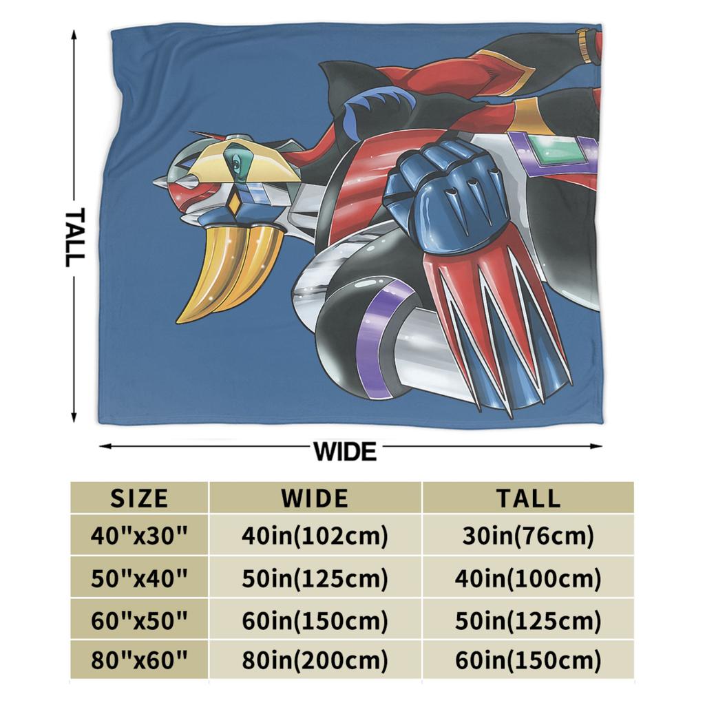 UFO Robot Grendizers Goldorak Fleece Throw Blankets Japan Anime for Bedding Knitted Blanket Car Super Soft Multifunction