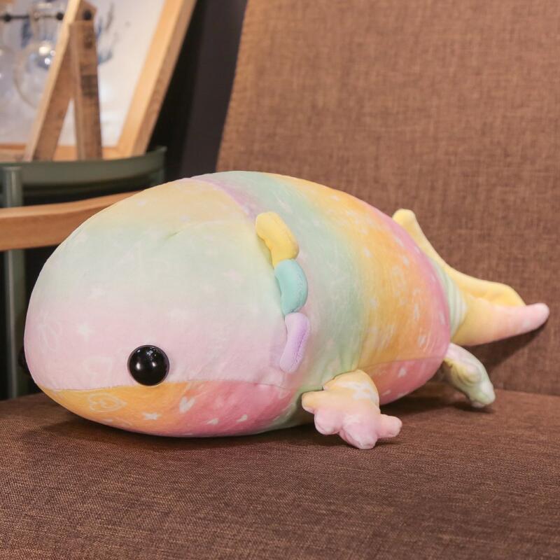 Regenbogen Dinosaurier Fisch Plüschtiere Bunter Riesensalamander Stoffpuppe Weiches Tier Schlafkissen Niedliches Geschenk
