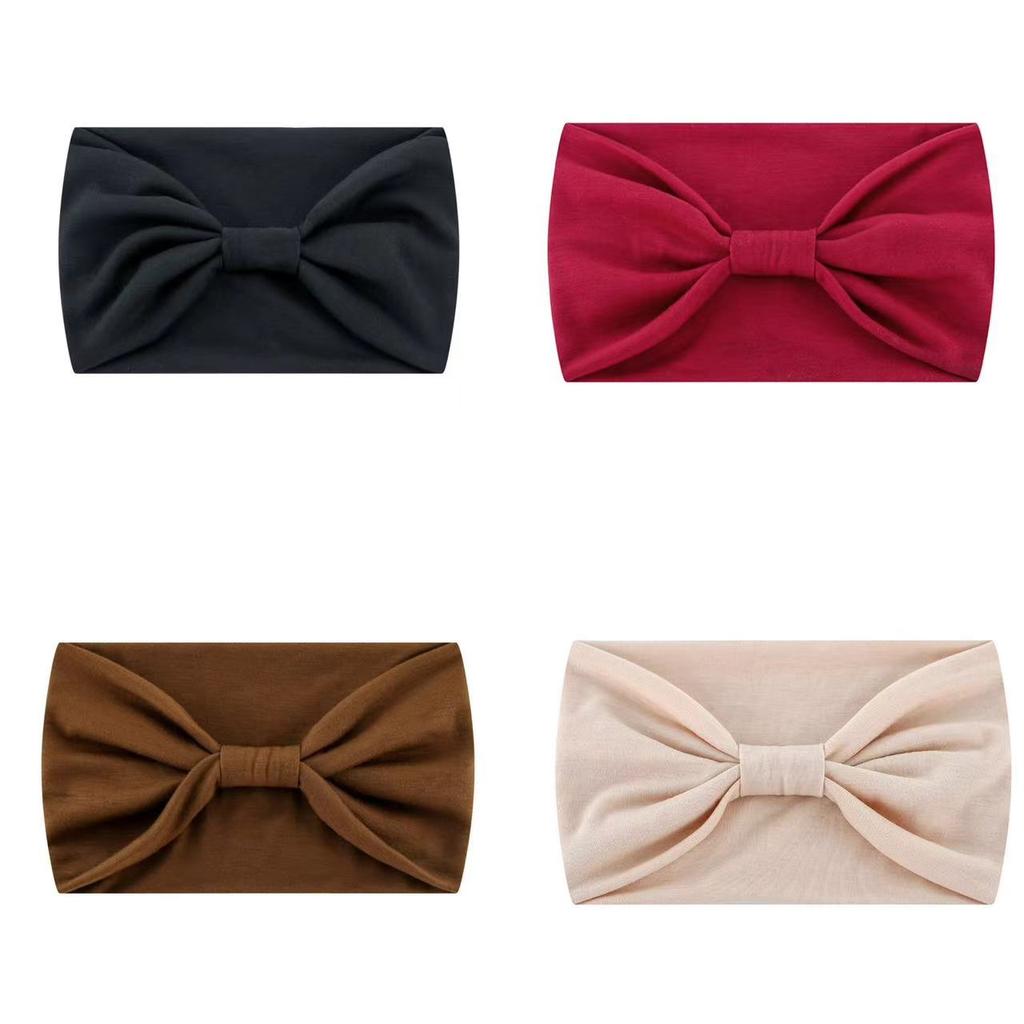 Solid Wide Headband Women Hair Accessories Bowknot Turbans Head Band Wash Face Make-up Sports Running Yoga Headbands