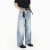 MTLCLOTHES Men's Clothing | Cleanfit Vintage Wash and Drop Jeans Men's Loose Wide Leg Straight Pants